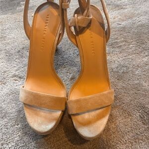 Veronica Beard Beige Suede Sandals